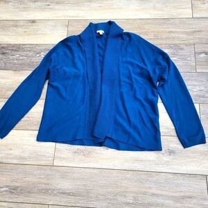 Talbots s/p dark teal cardigan ribbed edge